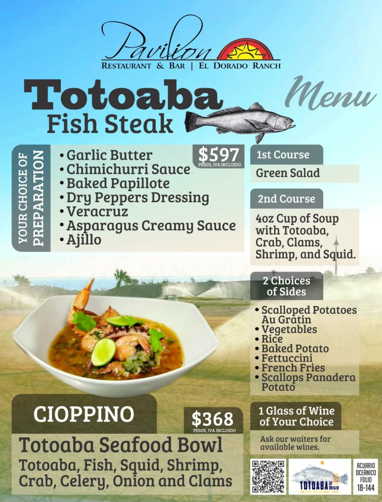 totoaba menu